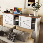 3-Piece Farmhouse Bedroom Sets, Full/Queen Size Platform Bed with Storage Nightstand and Dresser 4W - ModernLuxe