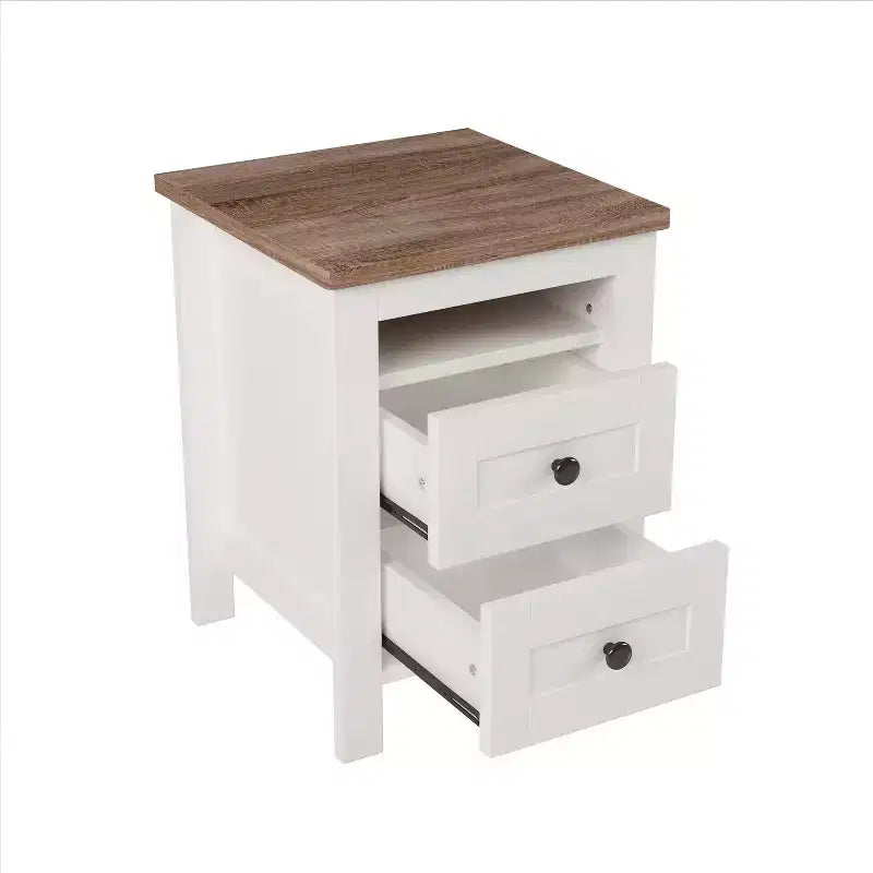 3-Piece Farmhouse Bedroom Sets, Full/Queen Size Platform Bed with Storage Nightstand and Dresser 4W - ModernLuxe