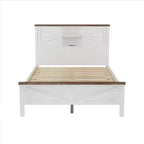 3-Piece Farmhouse Bedroom Sets, Full/Queen Size Platform Bed with Storage Nightstand and Dresser 4W - ModernLuxe