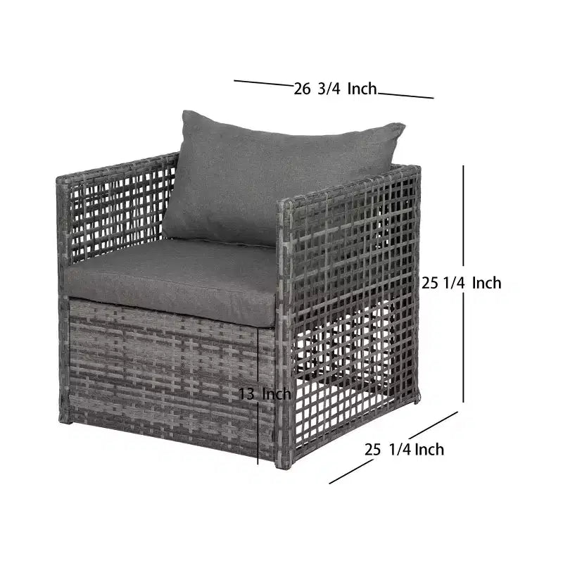 WestinTrends 4-delige terrasloungeset van vlechtwerk voor buiten, met salontafel, grijs/grijs