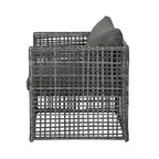 WestinTrends 4-delige terrasloungeset van vlechtwerk voor buiten, met salontafel, grijs/grijs