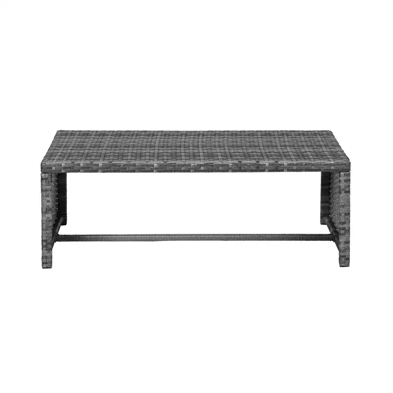WestinTrends 4-delige terrasloungeset van vlechtwerk voor buiten, met salontafel, grijs/grijs