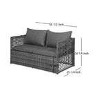 WestinTrends 4-delige terrasloungeset van vlechtwerk voor buiten, met salontafel, grijs/grijs