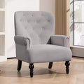 31 Inch Wide Velvet Wingback Chair with Solid Wood Legs