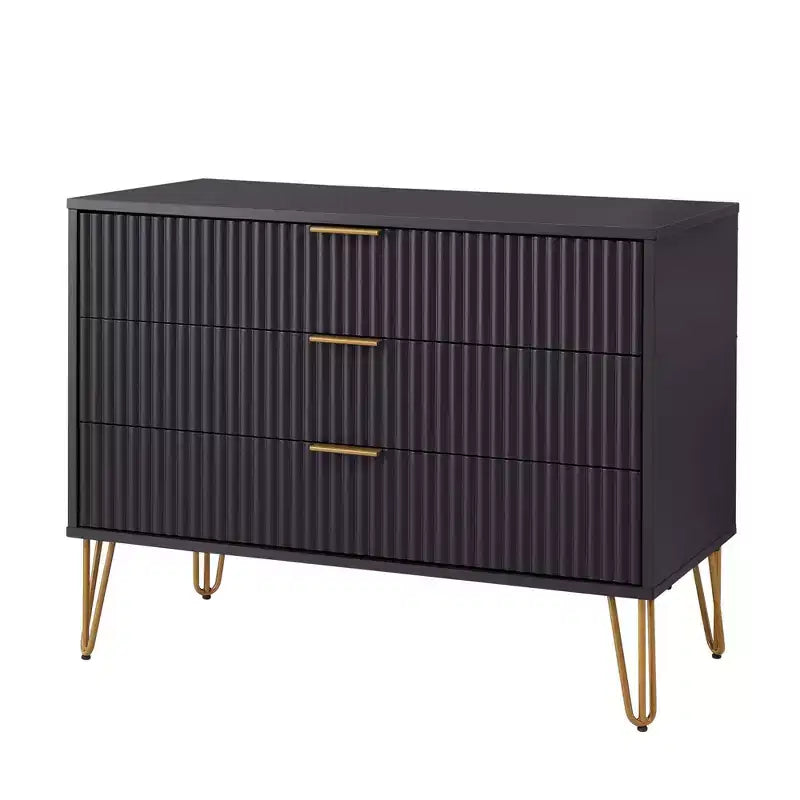 Manhattan Comfort Dumbo 2pc Modern 3 Drawer Dresser and 2 Drawer Nightstand Set