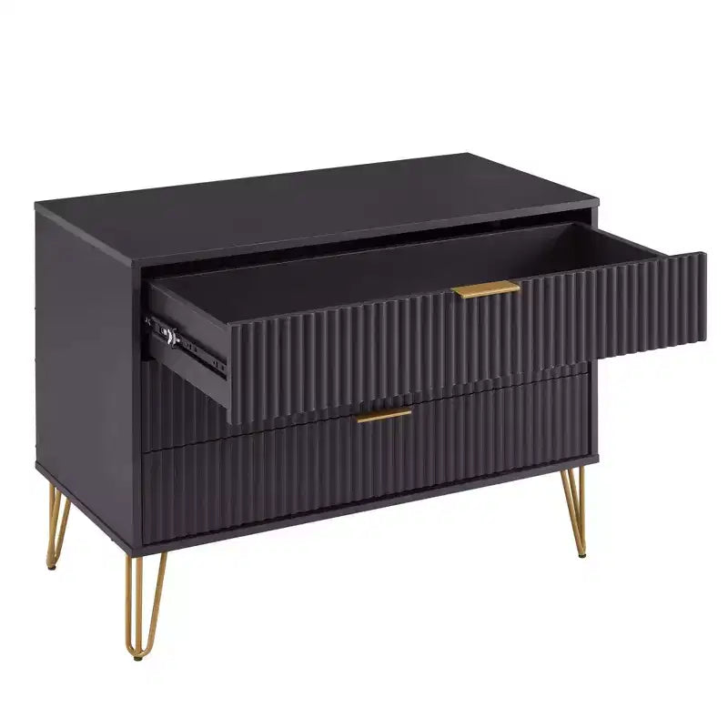 Manhattan Comfort Dumbo 2pc Modern 3 Drawer Dresser and 2 Drawer Nightstand Set
