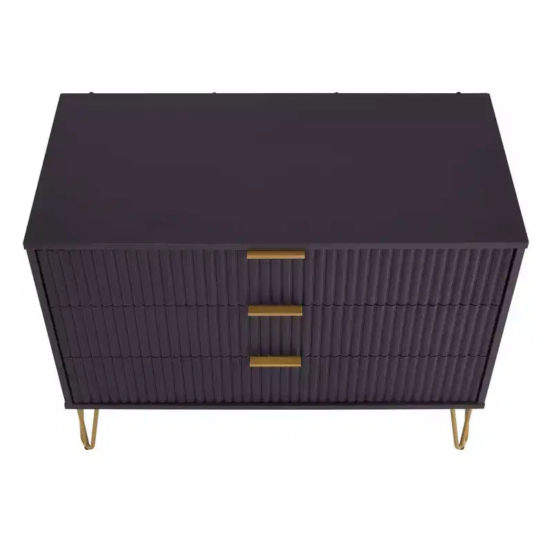 Manhattan Comfort Dumbo 2pc Modern 3 Drawer Dresser and 2 Drawer Nightstand Set