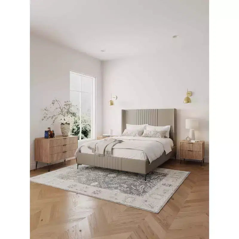 Manhattan Comfort Dumbo 2pc Modern 3 Drawer Dresser and 2 Drawer Nightstand Set