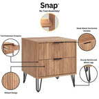 Manhattan Comfort Dumbo 2pc Modern 3 Drawer Dresser and 2 Drawer Nightstand Set