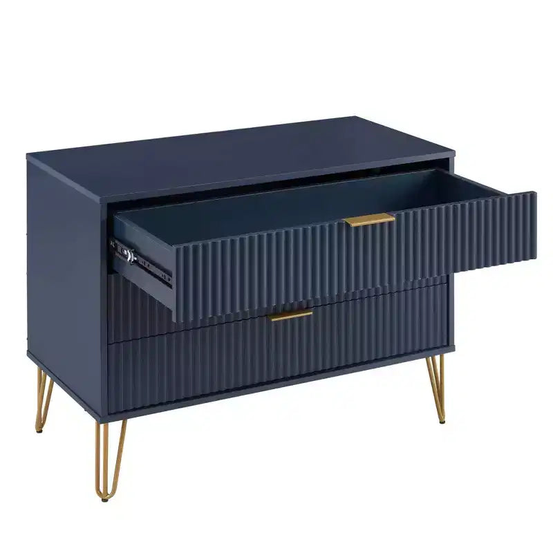 Manhattan Comfort Dumbo 2pc Modern 3 Drawer Dresser and 2 Drawer Nightstand Set