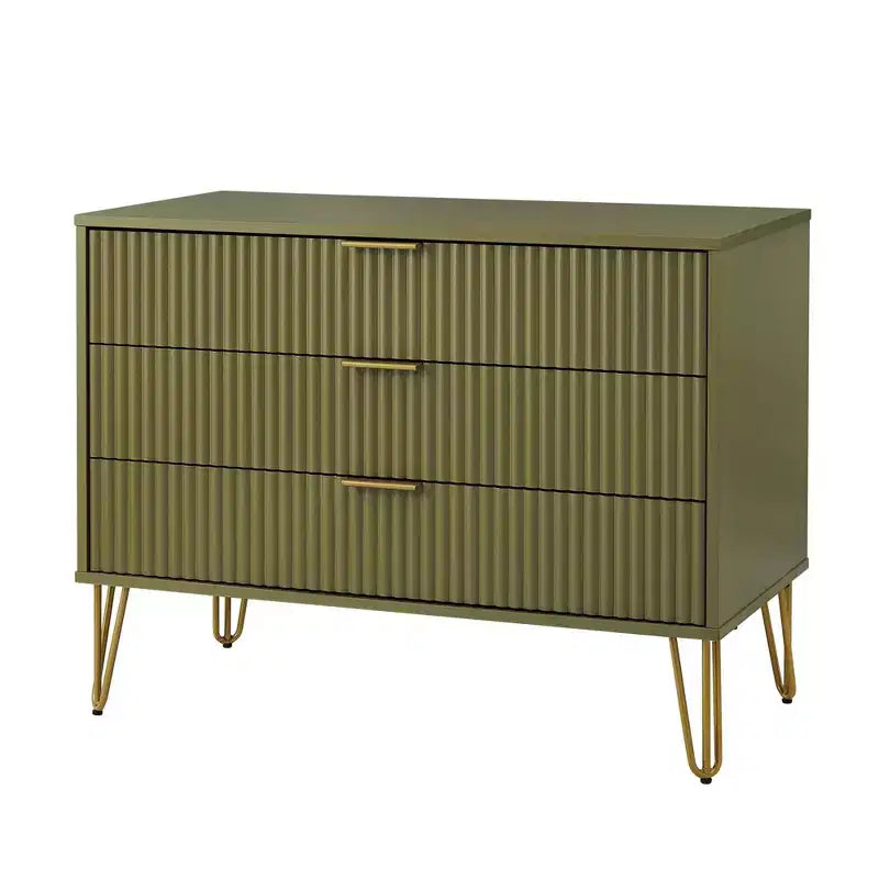 Manhattan Comfort Dumbo 2pc Modern 3 Drawer Dresser and 2 Drawer Nightstand Set