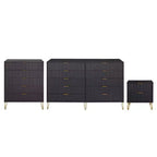 Manhattan Comfort Dumbo 3pc 5 Drawer Dresser, 10 Drawer Dresser and Nightstand Set