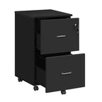 2-Drawer Locking Wood File Cabinet Rolling Printer Stand