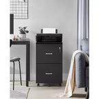 2-Drawer File Cabinet, Locking Wood Filing Cabinet for Home Office, Small Rolling File Cabinet