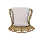 GDFStudio Izidro Outdoor Wicker and Glass 3 Piece Chat Set with Cushions, Light Brown/Beige