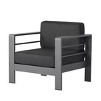 GDFStudio Wendy aluminium loungeset voor buiten, 4 zitplaatsen, met kussens, grijs