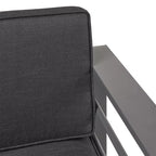 GDFStudio Wendy aluminium loungeset voor buiten, 4 zitplaatsen, met kussens, grijs