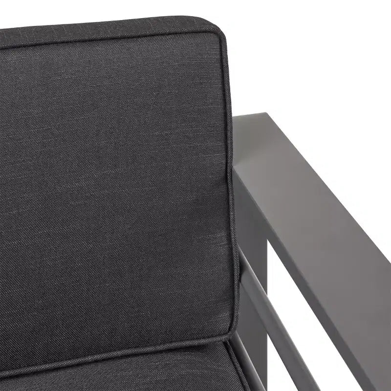 GDFStudio Wendy aluminium loungeset voor buiten, 4 zitplaatsen, met kussens, grijs