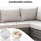 Marlton 13pc Wicker Outdoor Patio Furniture Set Conversation Sofa Set with a Rectangle Fire Pit and Cushions