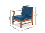 Perla 5pc Acacia Wood Sofa with Rectangular Fire Table - Christopher Knight Home
