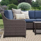 Leisure Made Mitchell 5pc Wicker Sectional in Fabric