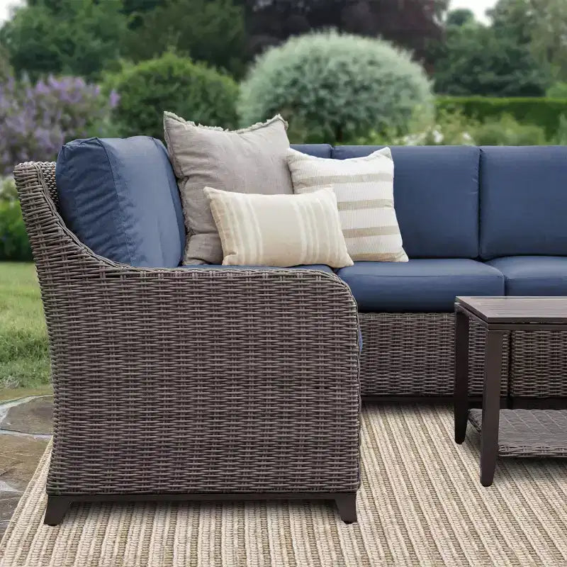 Leisure Made Mitchell 5pc Wicker Sectional in Fabric