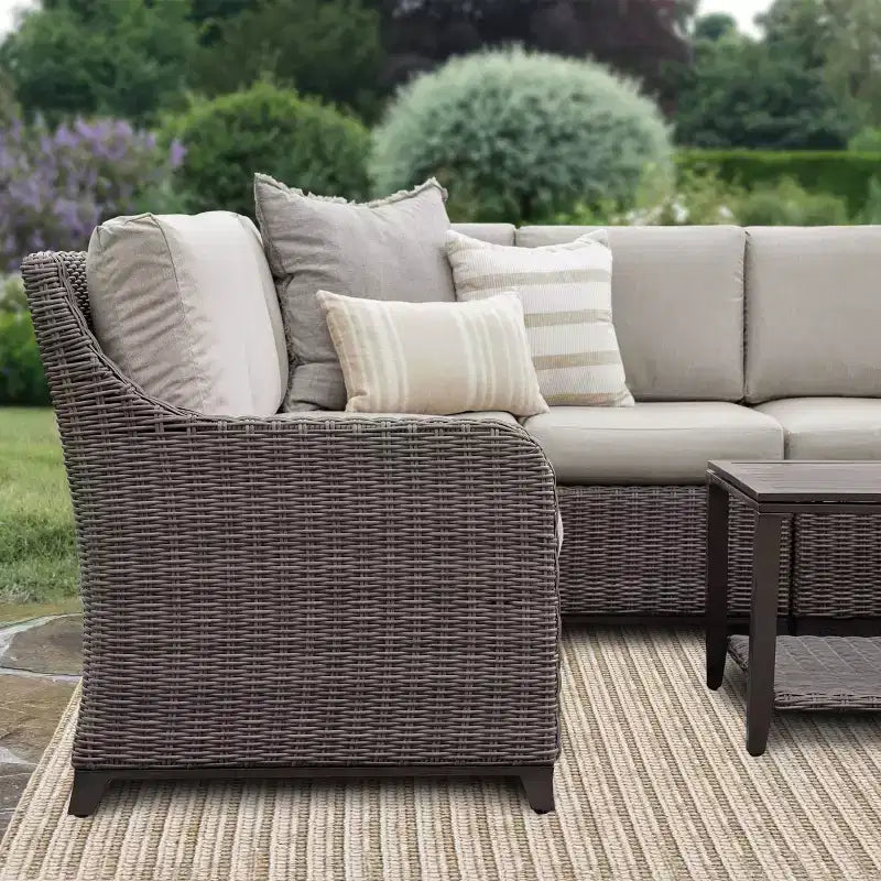 Leisure Made Mitchell 5pc Wicker Sectional in Fabric
