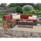 Leisure Made Mitchell 5pc Wicker Sectional in Fabric
