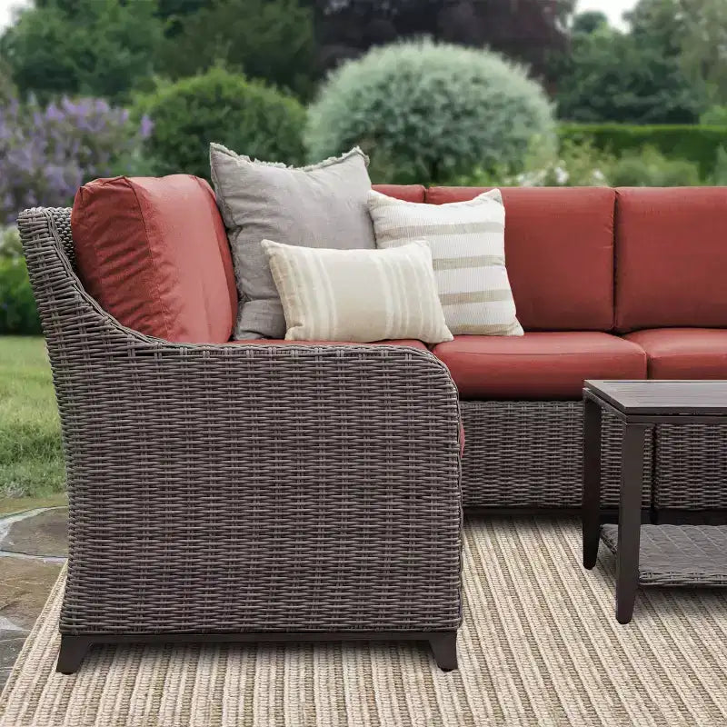 Leisure Made Mitchell 5pc Wicker Sectional in Fabric