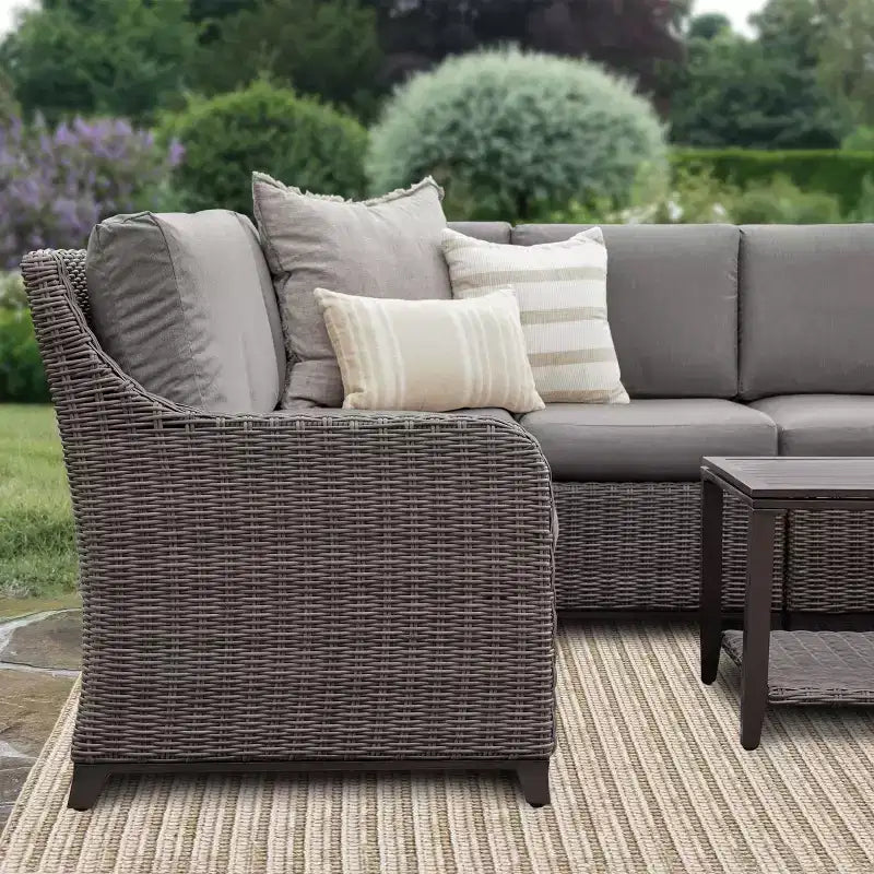 Leisure Made Mitchell 5pc Wicker Sectional in Fabric