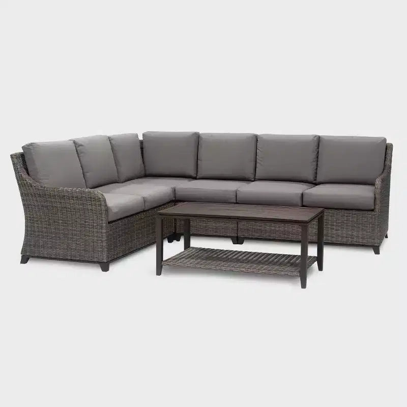 Leisure Made Mitchell 5pc Wicker Sectional in Fabric